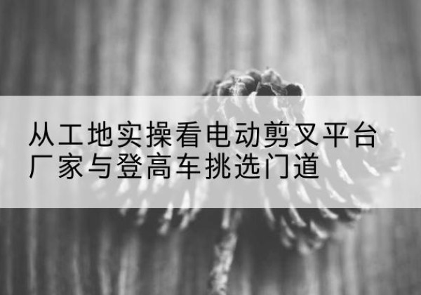 江苏电动剪叉升降平台厂家-从工地实操看电动剪叉平台厂家与登高车挑选门道